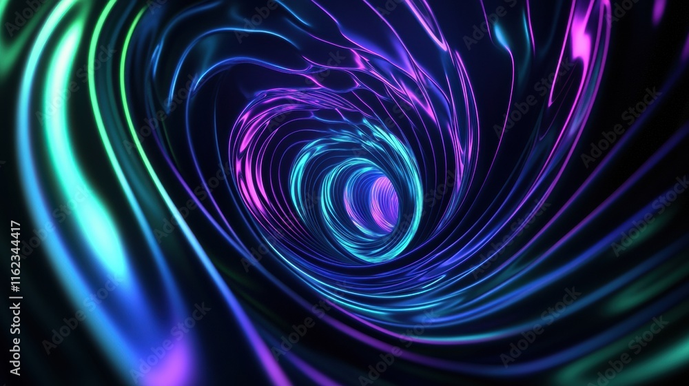 Leinwandbilder Explore vibrant 3D abstract sound waves creating a dynamic and immersive visual experience in a digital realm. Generative AI