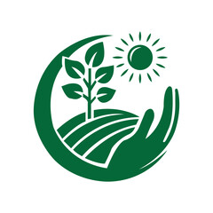 Ecological nature eco friendly tree sunset green environment icon design