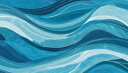 Fototapeta premium Abstract Blue Water Waves Artistic Design Serene Ocean Background