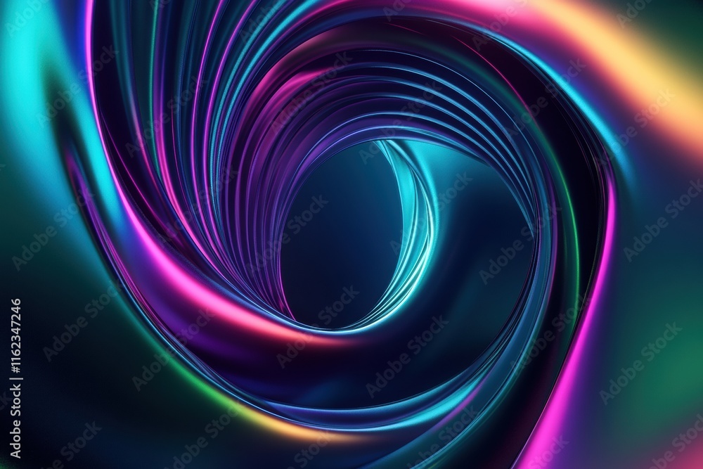 Leinwandbilder Exploration of vibrant 3D abstract sound waves creating a mesmerizing visual rhythm in a digital world. Generative AI