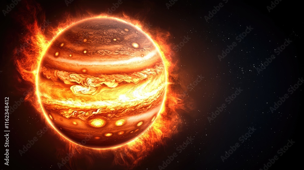 Aufkleber explosive solar eruption on jupiter outer space astronomical image cosmic environment close-up view 