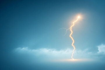 Fototapeta premium Lightning strikes illuminate a dramatic sky during a stormy evening