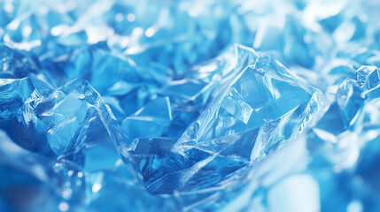 Beautiful ice shards create a sparkling blue texture on a clear day