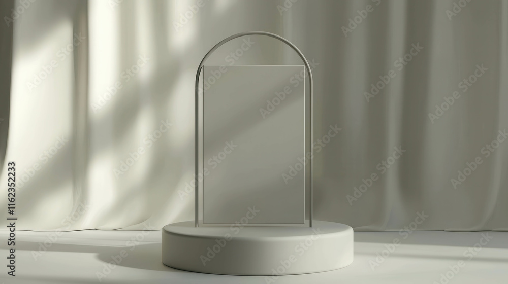 Poster sleek gray geometric composition with rectangular structure and minimalist design
