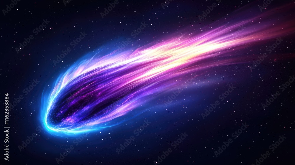 Poster cosmic event meteor shower outer space digital art galactic environment celestial viewpoint astronom