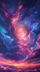 winter aurora beatiful fantasy sky