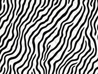 Abstract Zebra Stripes Pattern: Black and White Wavy Lines Texture