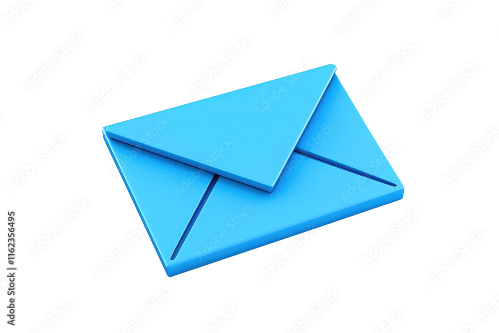 Poster a blue envelope with a pointed flap, symbolizing communication and messages.