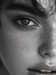 Fototapeta premium Woman's face with freckles