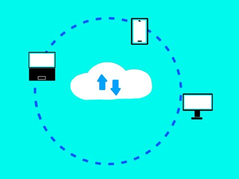 cloud computing concept.Cloud storage icon. It seamlessly integrates with devices like smartphones, laptops, and computers, enabling easy synchronization and backup of files