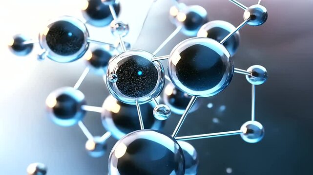 Carbon molecules transforming into clean oxygen visualization, illustrating environmental science, carbon cycle, sustainability, climate action, renewable processes and ecological balance.