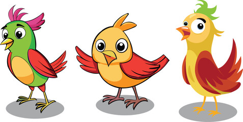 funny parrot cartoon character design with white back ground