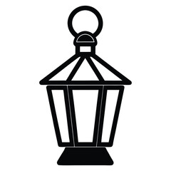 Design a vector illustration of a lantern outline set against a white background