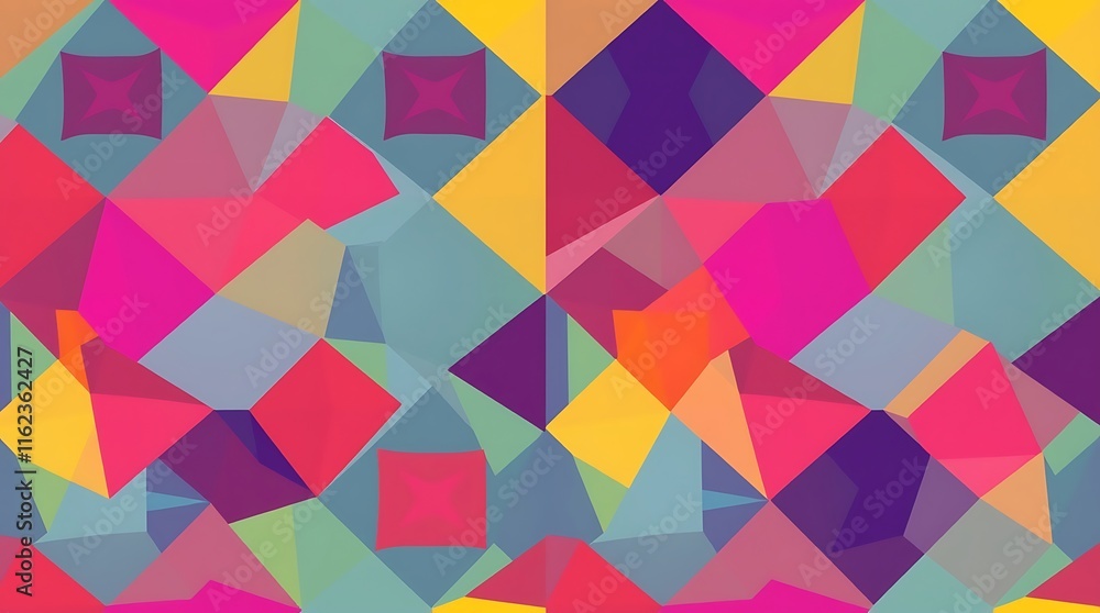 Poster abstract geometric pattern: a vibrant and captivating abstract design featuring a kaleidoscope of ge
