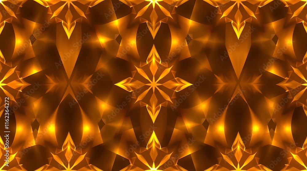 Poster golden jewel pattern: luxurious and radiant, this seamless texture shimmers with an opulent array of