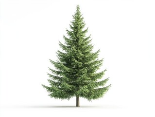Fototapeta premium Pine Tree Silhouette on White Background