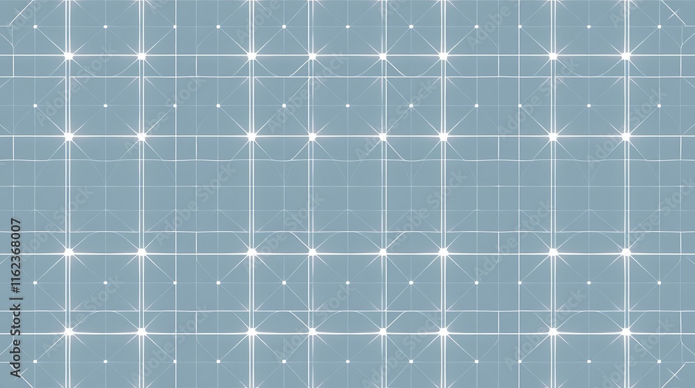 Poster abstract grid pattern with glimmering lights: a delicate, ethereal pattern of intersecting lines and
