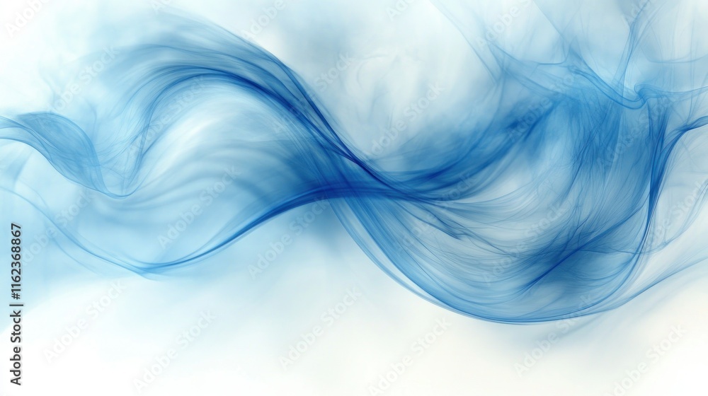 Poster abstract blue wave design with soft flowing lines.