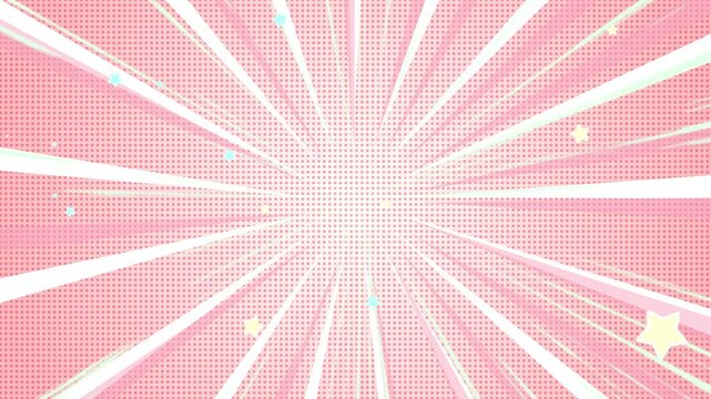 Comic style colorful concentrated line background animation