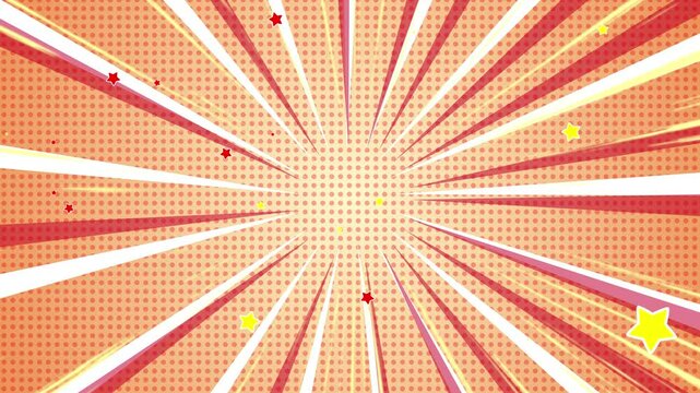 Comic style colorful concentrated line background animation