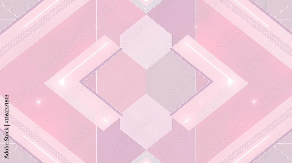 Poster pink geometric abstract pattern: a mesmerizing backdrop of geometric shapes in shades of pink, creat