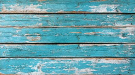 Weathered wooden boards in vibrant blue with rustic texture and charm. Generative AI