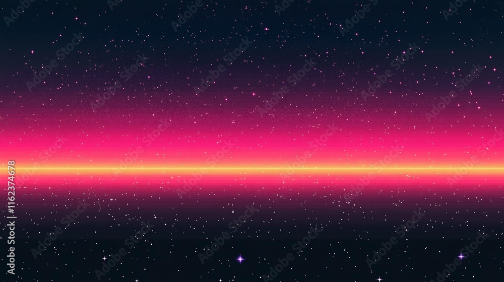 Poster vibrant gradient with noise texture in a starry night sky backdrop. generative ai