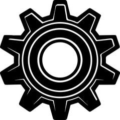 Silhouette of a gear icon