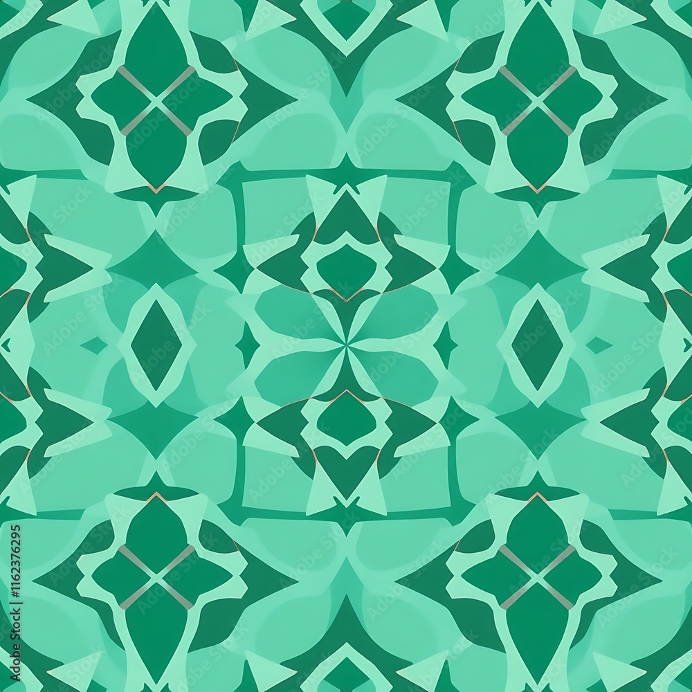 Poster abstract teal geometric pattern: a mesmerizing, kaleidoscopic pattern with intricate geometric shape