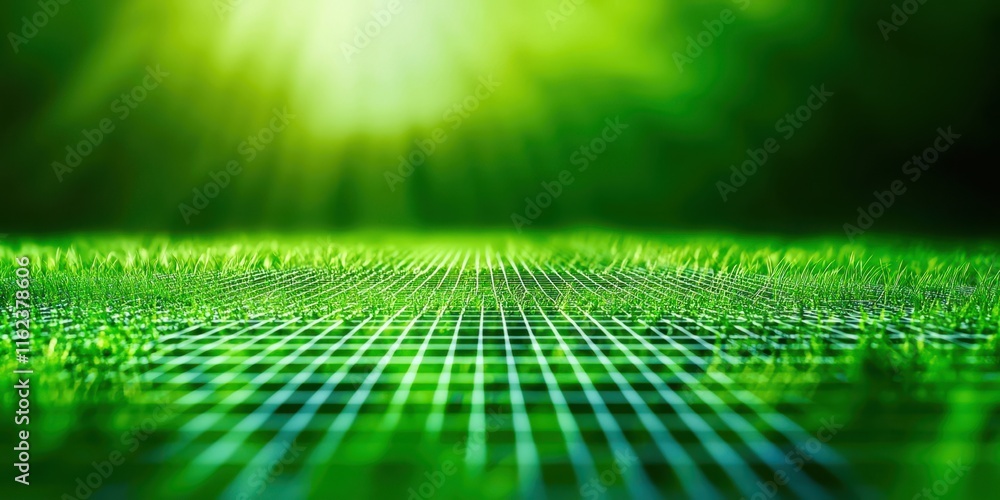 Aufkleber green field with a grid pattern