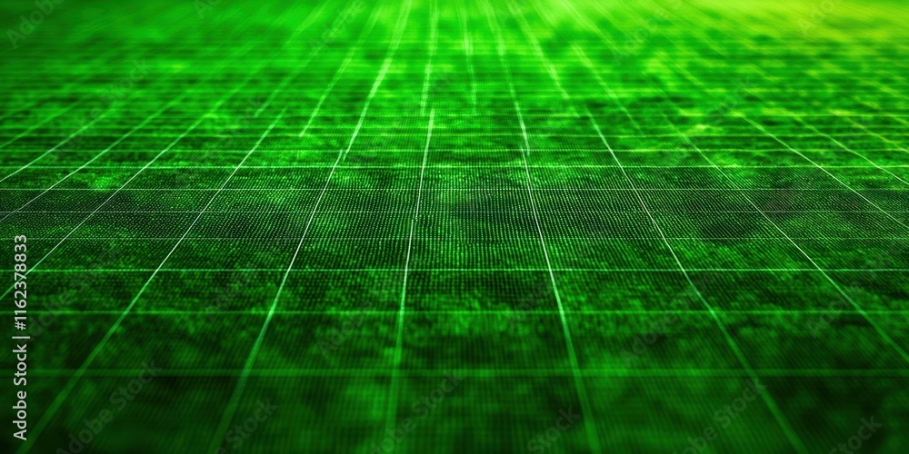 Poster green background with a grid of squares