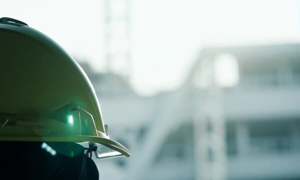 Construction worker s hard hat.mp4