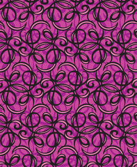 Bizarre romantic confusion brown color round shape twirl thread bow knot openwork fond. Black ink linear swirly sketch hand drawn in art retro curlicue scribble classic whorl funky style light paper