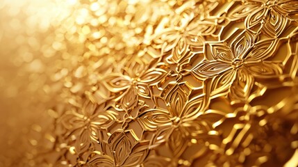 Obraz premium Golden Floral Pattern Intricate Design Background