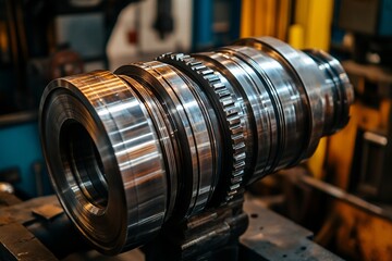 Obraz premium Close-up of precision-machined metal components.