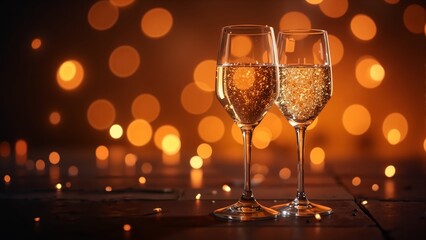 Sparkling drink reflecting warm lights at a festive celebration