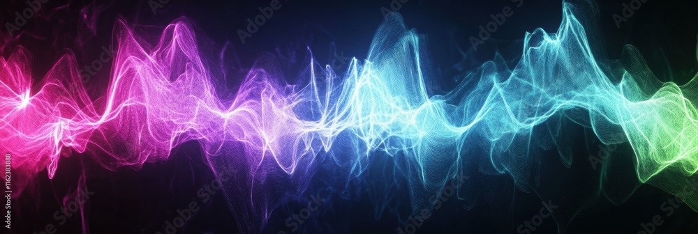 Aufkleber colorful 3d light waves pulsate with a neon glow creating a mesmerizing display of vibrant energy in