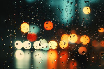 Fototapeta premium water droplets on window glass
