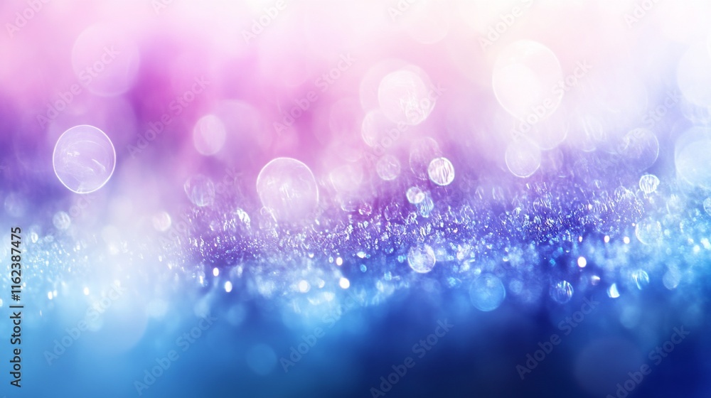 Poster a soft, dreamy gradient background with shimmering bokeh effects.