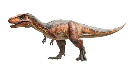 Fototapeta premium Giganotosaurus striding across transparent background, ideal for digital rendering projects
