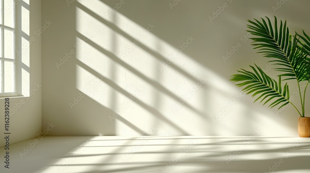 Poster creating a modern aesthetic with warm lighting and subtle shadows in interior spaces