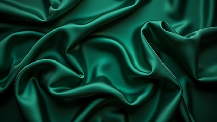Obraz premium purple dark green silk fabric curtain satin soft folds veil cloth background of the fabric. Luxury banner screen membrane