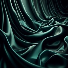 Obraz premium Luxury banner curtain screen purple green silk fabric veil satin soft folds cloth background membrane High End