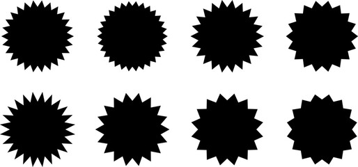 Sales sticker, price tag, quality mark badges vector set on transparent background