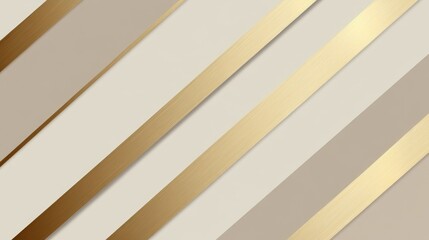 Obraz premium A refined minimalist design with diagonal gold stripes on a soft taupe background