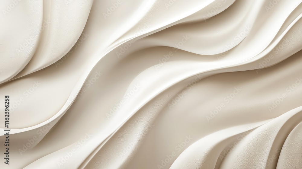 Poster a sleek minimalist design with flowing curves and soft gradients in taupe and ivory