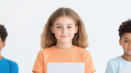 Students Using Adaptive Technology for Inclusive Learning in Classroom Setting with Laptops and Diverse Group of Young Learners Highlighted in Bright Educational Environment