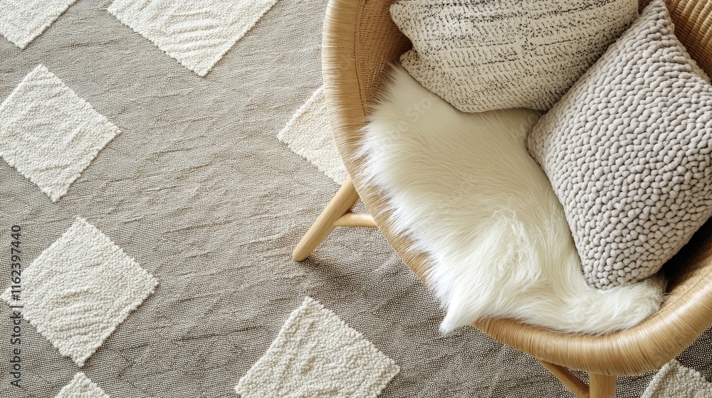 Poster a subtle geometric design in taupe and ivory tones, featuring intricate triangular patterns