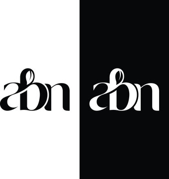 Initial letter ABN monogram vector with a leaf logo