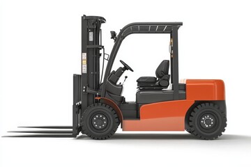 Fototapeta premium A side view of an industrial forklift designed for material handling.